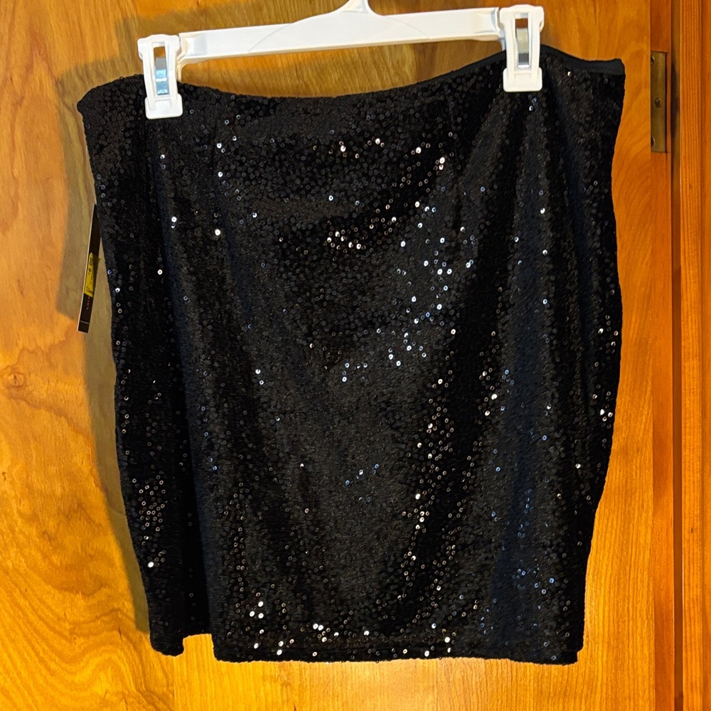 NOBO Black Sequin Pencil Skirt